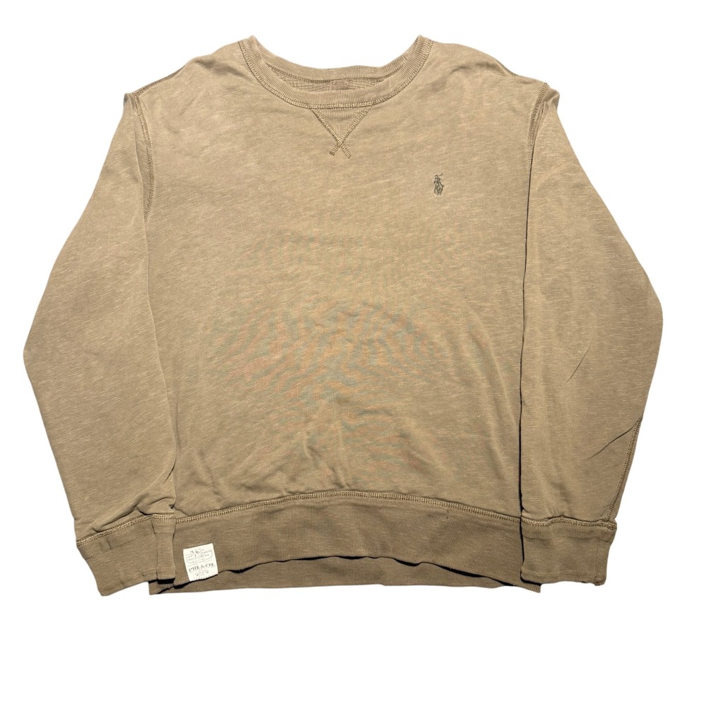Polo Ralph Lauren Sportsman Outfitters Waffle Lined Sweatshirt Olive Brown L